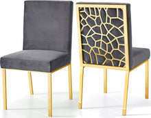 Load image into Gallery viewer, Opal Grey Velvet Dining Chair
