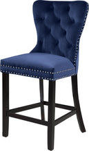 Load image into Gallery viewer, Nikki Navy Velvet Stool
