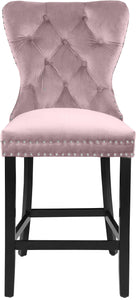 Nikki Pink Velvet Stool