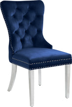 Load image into Gallery viewer, Carmen Navy Velvet Dining Chair
