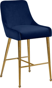 Owen Navy Velvet Stool