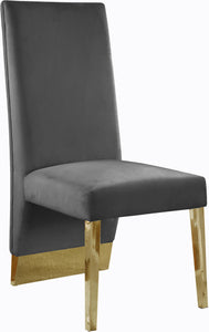 Porsha Grey Velvet Dining Chair