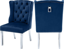 Load image into Gallery viewer, Suri Navy Velvet Dining Chair
