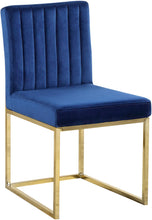 Load image into Gallery viewer, Giselle Navy Velvet Dining Chair
