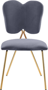 Angel Grey Velvet Dining Chair