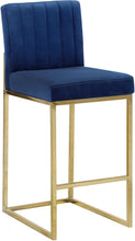 Load image into Gallery viewer, Giselle Navy Velvet Stool
