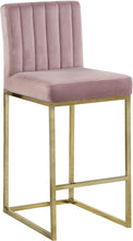 Load image into Gallery viewer, Giselle Pink Velvet Stool
