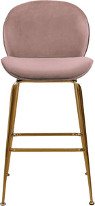 Paris Pink Velvet Stool