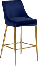 Load image into Gallery viewer, Karina Navy Velvet Stool
