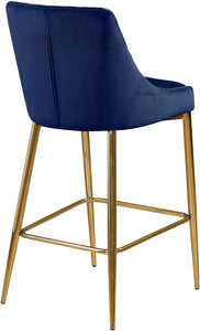 Karina Navy Velvet Stool