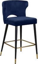 Load image into Gallery viewer, Kelly Navy Velvet Stool
