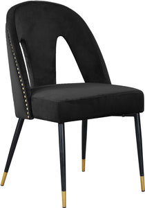 Akoya Black Velvet Dining Chair