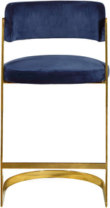 Stephanie Navy Velvet Stool