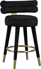 Load image into Gallery viewer, Fitzroy Black Velvet Counter Stool
