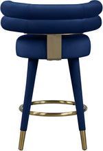 Load image into Gallery viewer, Fitzroy Navy Velvet Counter Stool
