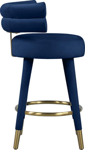 Fitzroy Navy Velvet Counter Stool