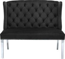 Load image into Gallery viewer, Suri Black Velvet Settee Bench
