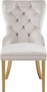 Carmen Cream Velvet Dining Chairs (2)