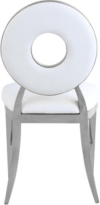 Carousel White Faux Leather Dining Chair