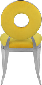 Carousel Yellow Velvet Dining Chair