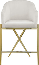 Load image into Gallery viewer, Xavier Cream Velvet Counter Stool
