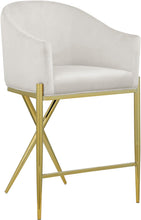 Load image into Gallery viewer, Xavier Cream Velvet Counter Stool
