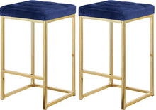 Load image into Gallery viewer, Nicola Navy Velvet Stool
