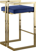 Load image into Gallery viewer, Ezra Navy Velvet Stool
