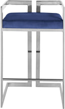 Load image into Gallery viewer, Ezra Navy Velvet Stool
