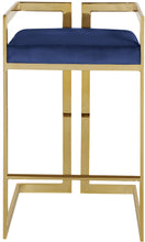 Load image into Gallery viewer, Ezra Navy Velvet Stool
