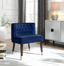 Load image into Gallery viewer, Perry Navy Velvet Dining Chair
