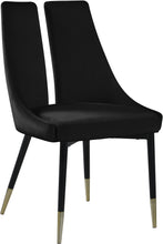 Load image into Gallery viewer, Sleek Black Velvet Dining Chair
