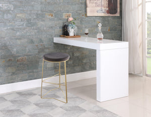 Tres Grey Velvet Bar Stool