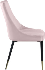 Sleek Pink Velvet Dining Chair