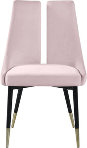 Sleek Pink Velvet Dining Chair