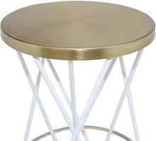 Load image into Gallery viewer, Mercury White / Gold Bar Stool
