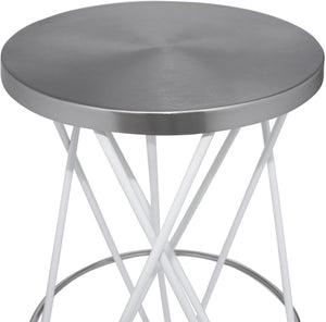 Mercury White / Silver Counter Stool