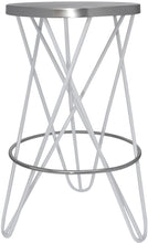 Load image into Gallery viewer, Mercury White / Silver Counter Stool
