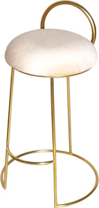 Ring Cream Velvet Counter Stool