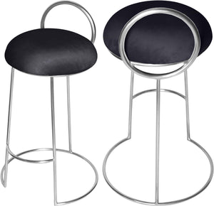 Ring Black Velvet Counter Stool