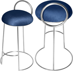 Ring Navy Velvet Counter Stool