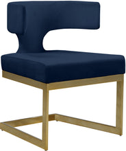 Load image into Gallery viewer, Alexandra Navy Velvet Dining Chair
