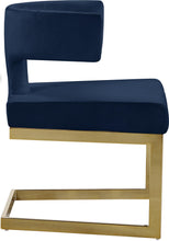 Load image into Gallery viewer, Alexandra Navy Velvet Dining Chair
