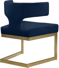 Load image into Gallery viewer, Alexandra Navy Velvet Dining Chair
