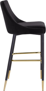 Sleek Black Velvet Stool