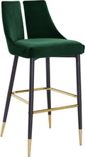 Load image into Gallery viewer, Sleek Green Velvet Stool
