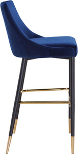 Sleek Navy Velvet Stool