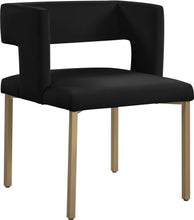 Load image into Gallery viewer, Caleb Black Velvet Dining Chair
