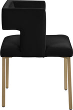 Load image into Gallery viewer, Caleb Black Velvet Dining Chair
