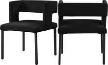 Load image into Gallery viewer, Caleb Black Velvet Dining Chair
